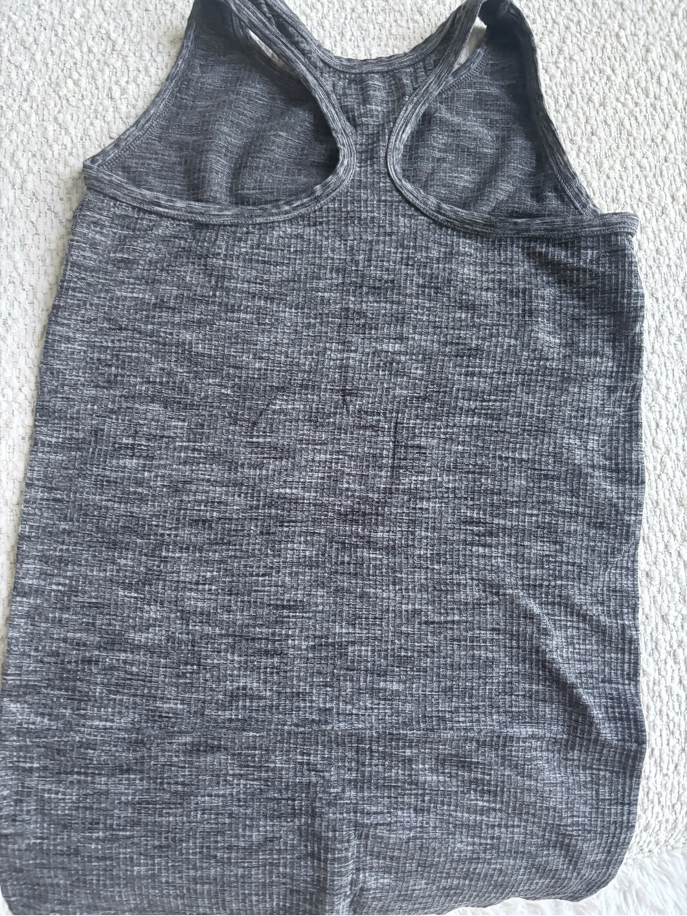 Athleta Gray Ribbed Racerback Tank Top